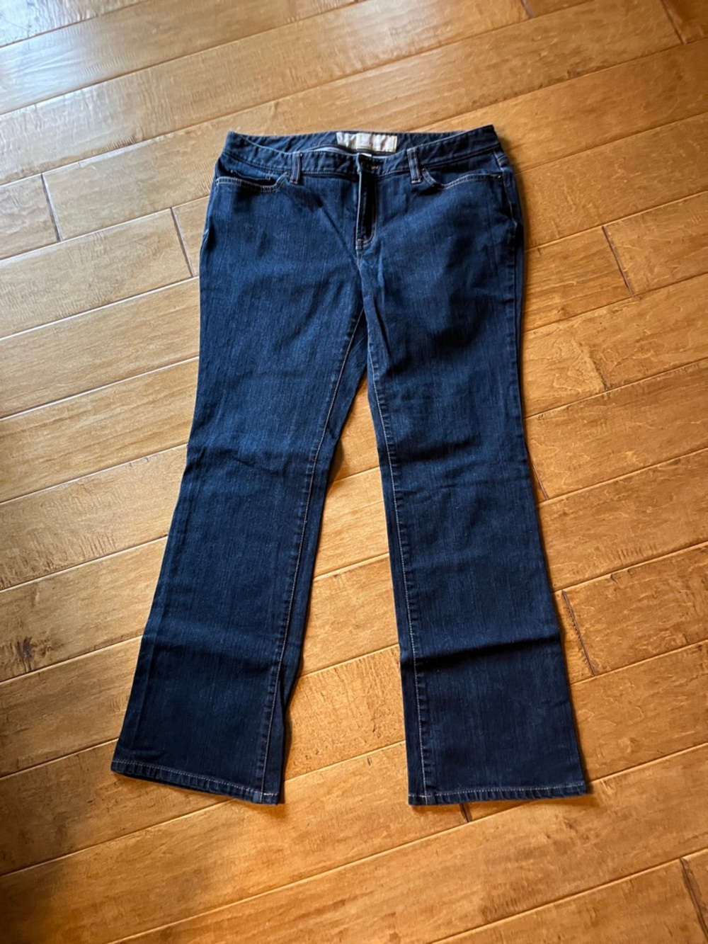 Ann Taylor LOFT Dark Indigo Curvy Boot Cut Jeans size 12